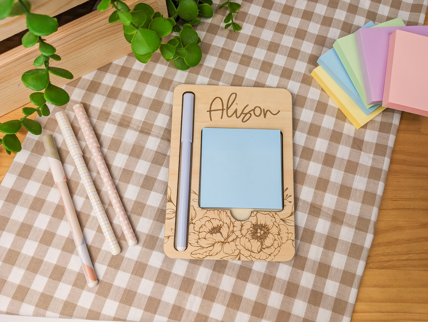 Botanical Post It Note and Pen Combo Holder | Teacher Gift | Gift for Her