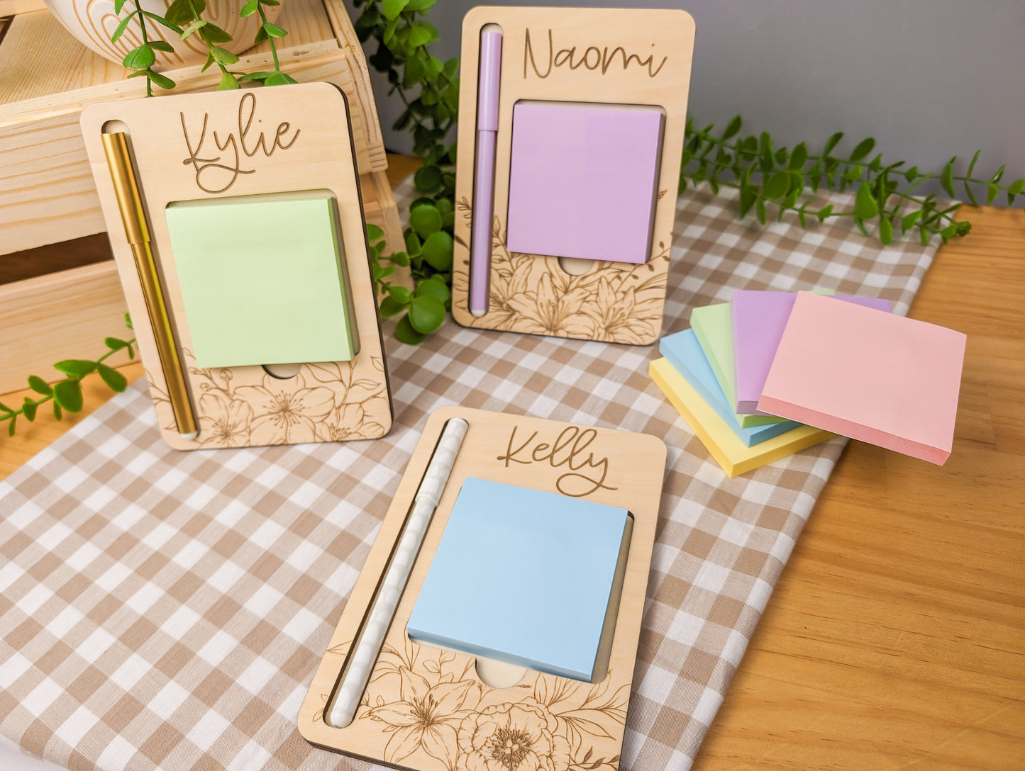 Botanical Post It Note and Pen Combo Holder | Teacher Gift | Gift for Her