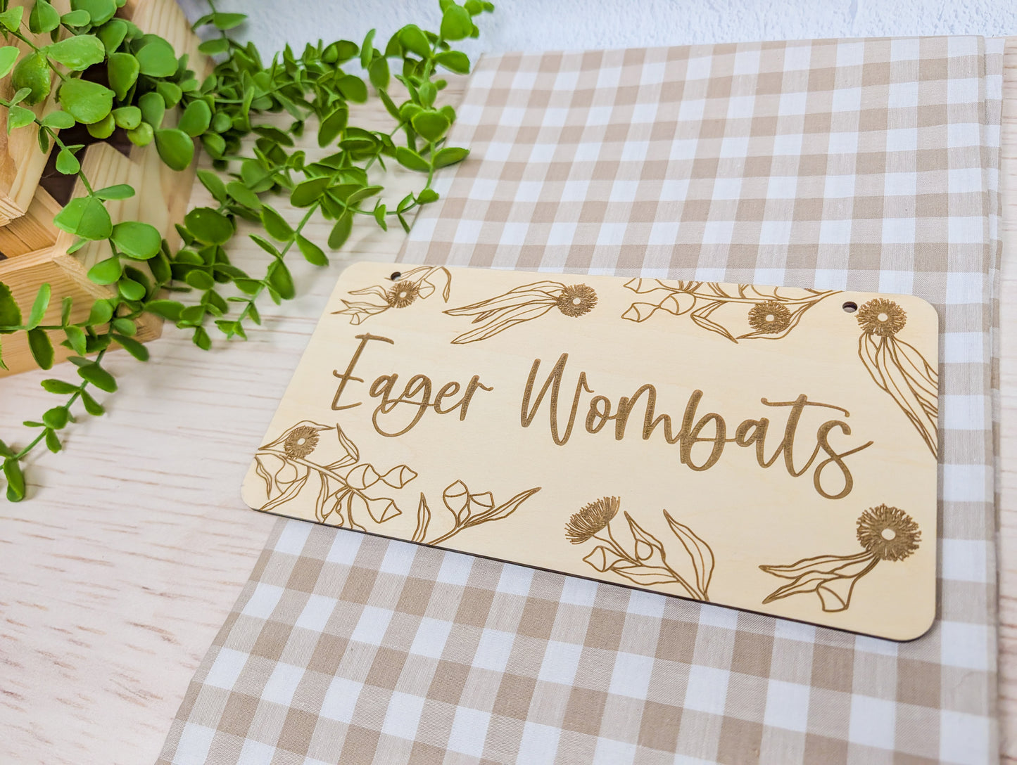 Wooden Door Rectangle Sign
