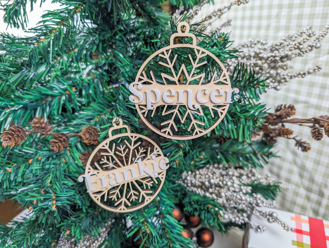Snowflake Ornament with Acrylic Name
