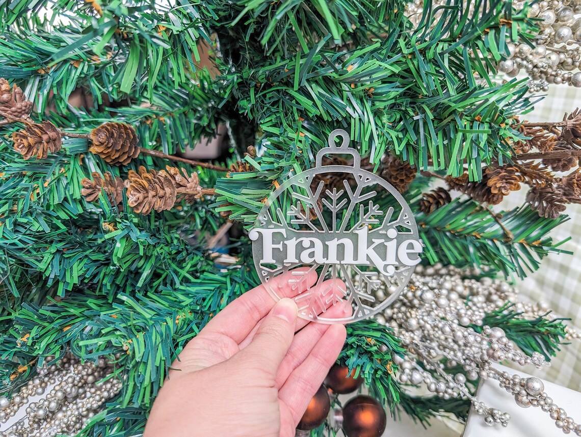 Snowflake Ornament with Acrylic Name