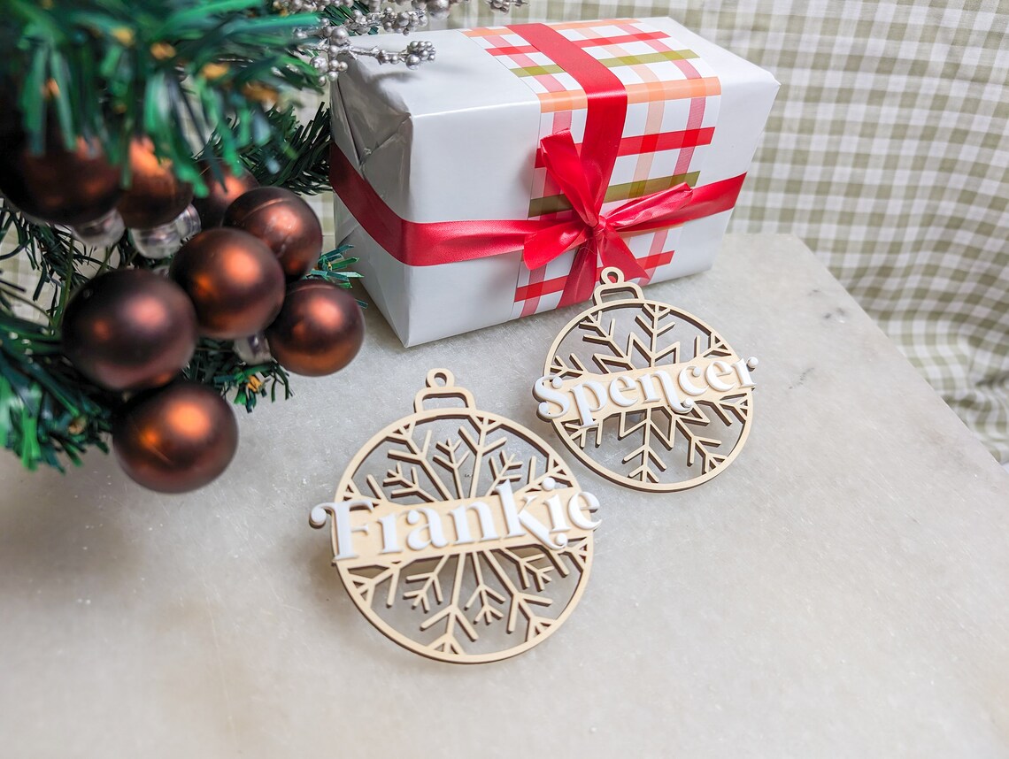Snowflake Ornament with Acrylic Name