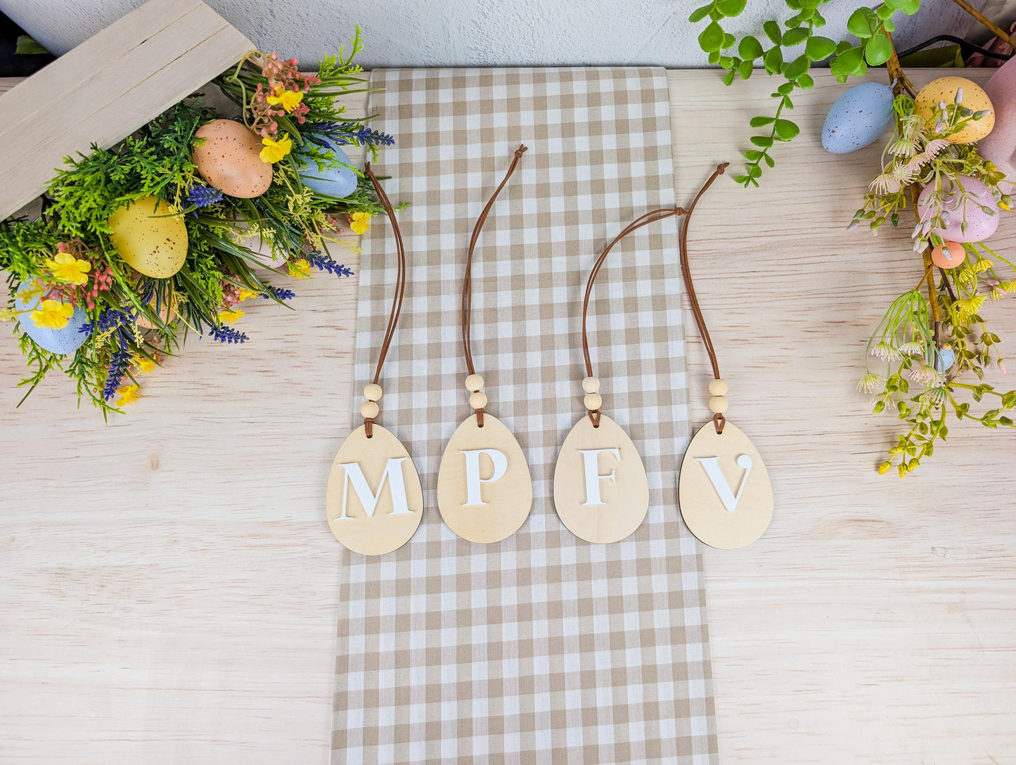 Initial Egg Easter Basket Tag