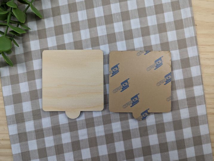 Wooden Blanks - Square Adhesive Backed