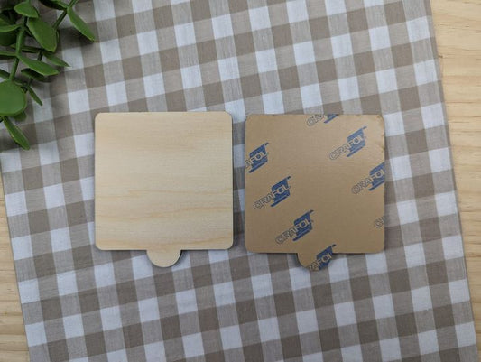 Wooden Blanks - Square Adhesive Backed
