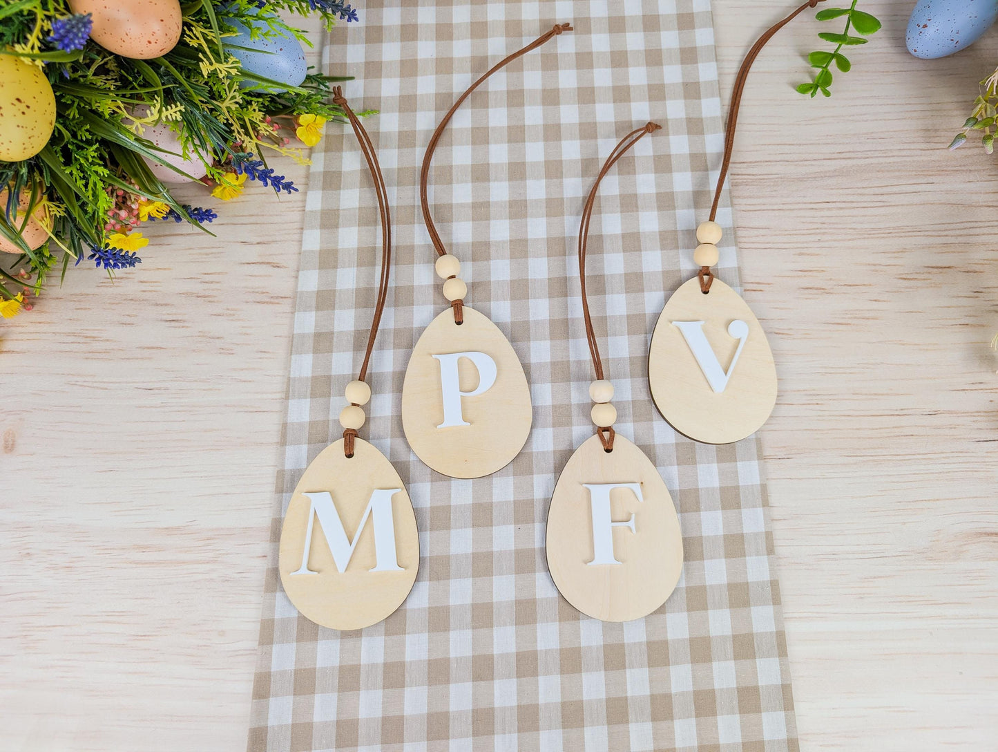 Initial Egg Easter Basket Tag
