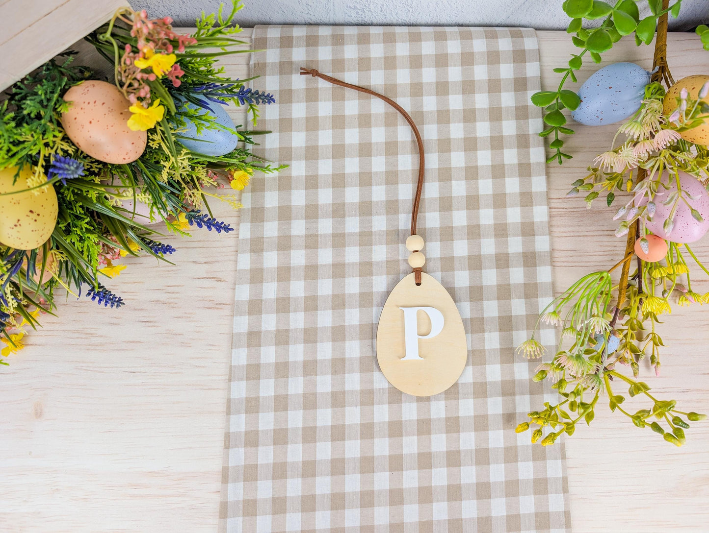 Initial Egg Easter Basket Tag