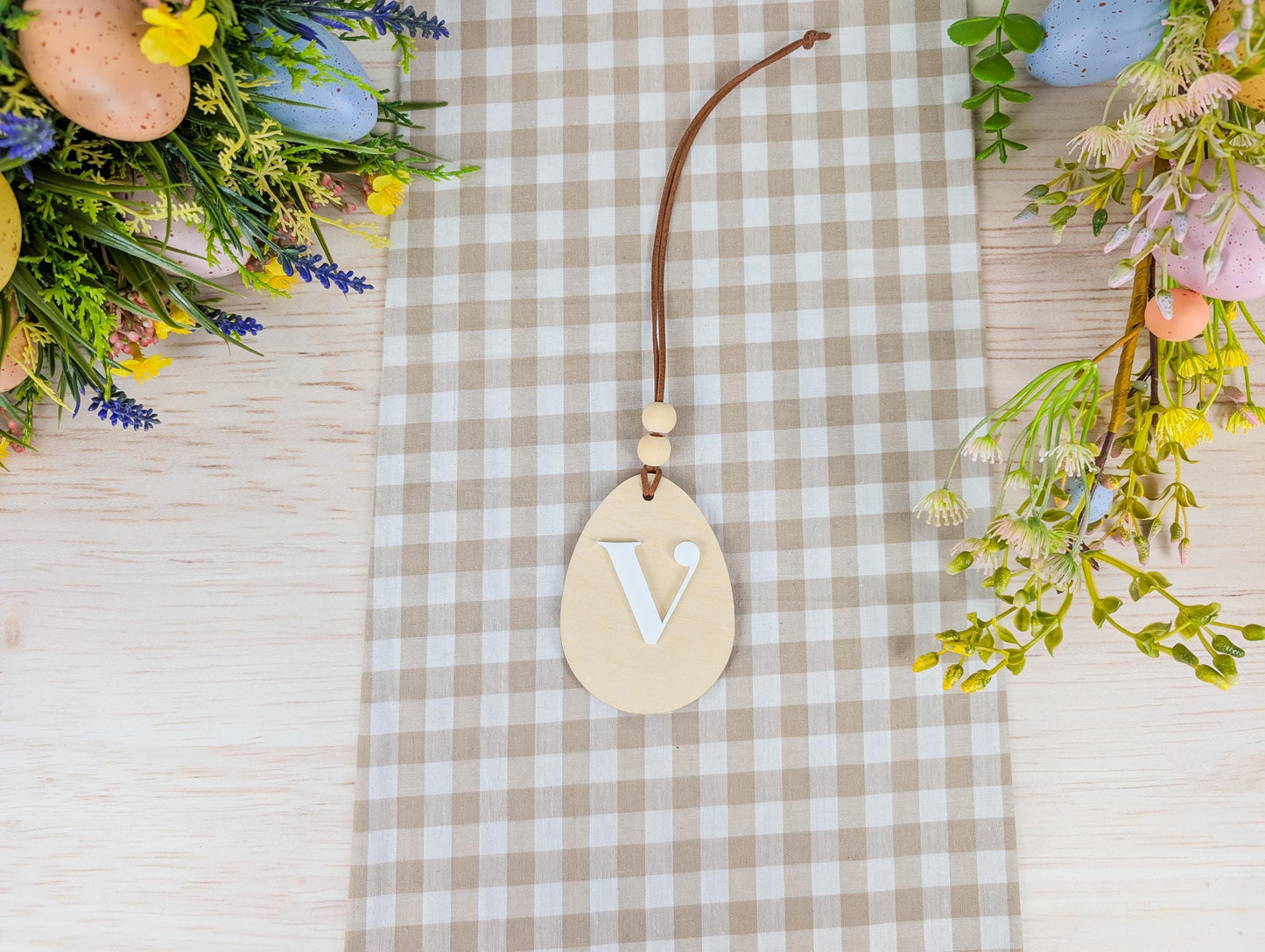 Initial Egg Easter Basket Tag